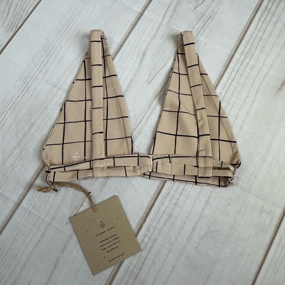 Stone Fox Swim Paloma Bikini Top - Sand Plaid - XS - New With‎ Tags - Picture 5 of 6